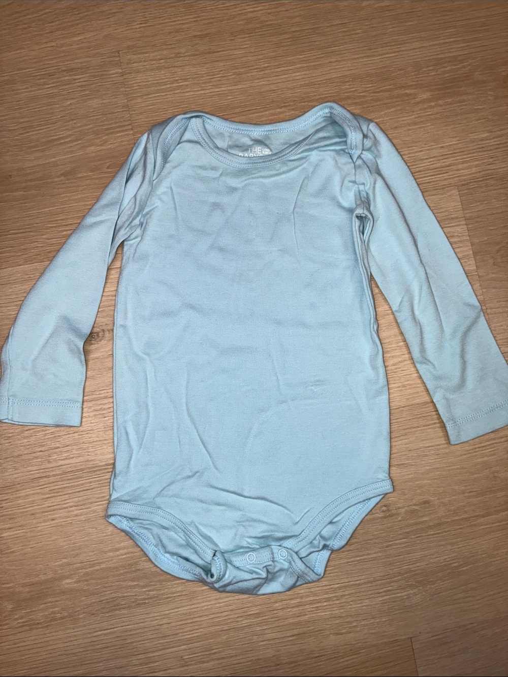 Primary 100% Pima Cotton Light Blue Long-Sleeve Baby One-Piece Bodysuit 18/24M